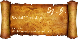 Szakáts Joel névjegykártya